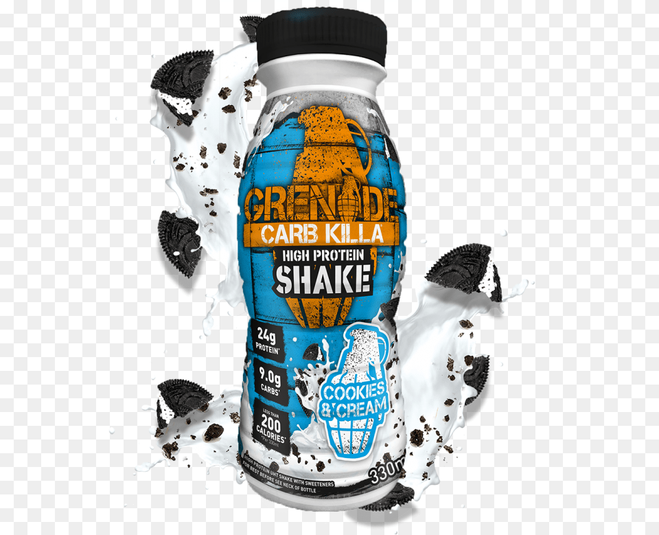 Cookies Cream Shake Grenade Cookies And Cream, Alcohol, Beer, Beverage, Can Free Transparent Png
