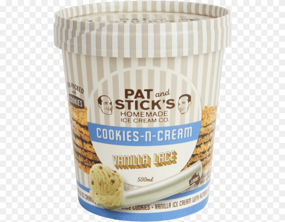 Cookies N Cream Vanilla Lace Tub Chocolate Chip, Dessert, Food, Ice Cream, Person Png