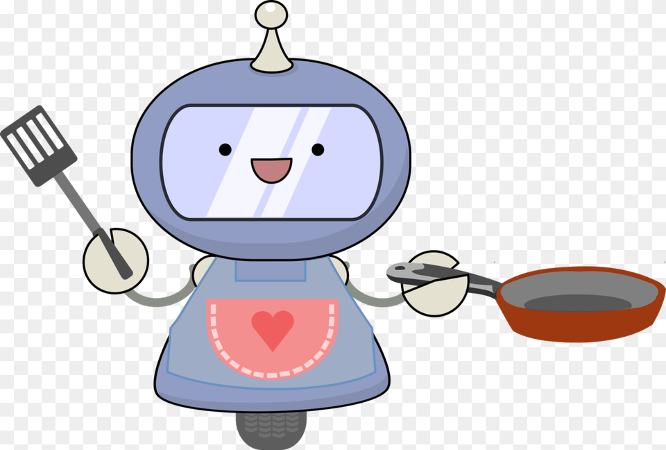 Cooking Cooking Robot Cartoon, Cutlery, Fork, Food, Meal Free Transparent Png