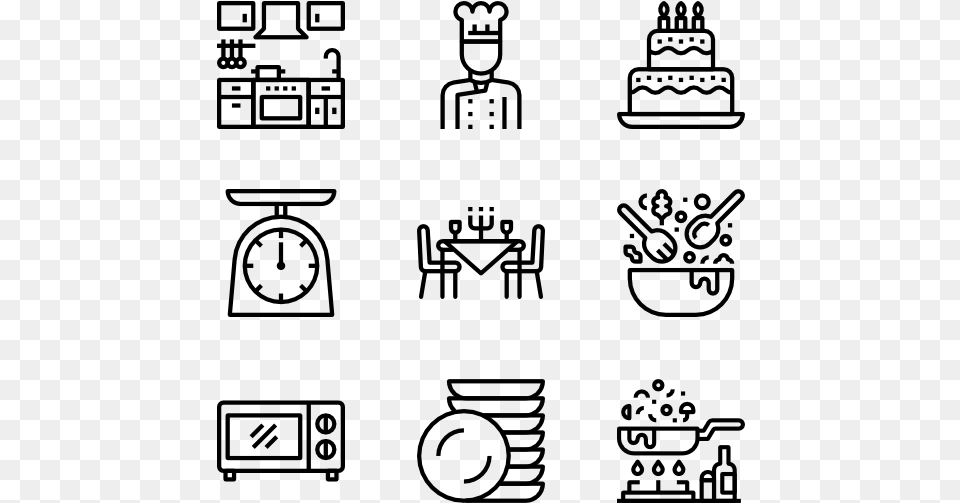 Cooking Icons Sign Chef Vector, Gray Free Png Download