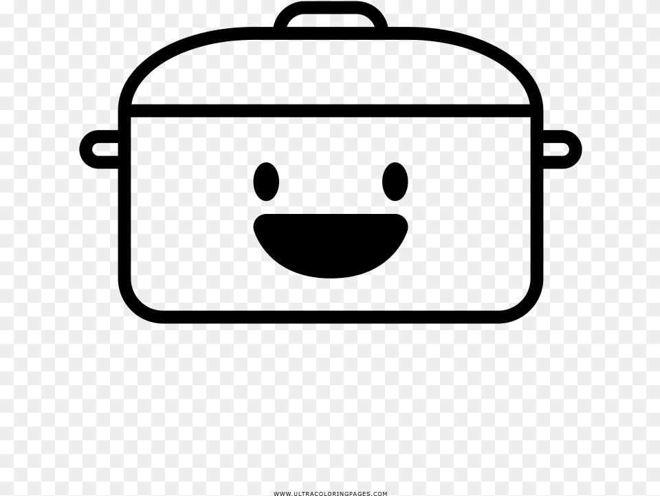 Cooking Pot Coloring, Gray Free Png