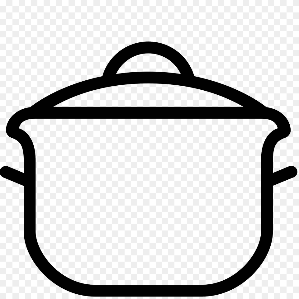 Cooking Pot Icon, Gray Png