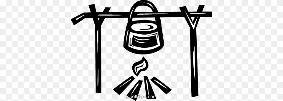 Cooking Pot On An Open Fire Cooking Over Fire Vector Free Transparent Png