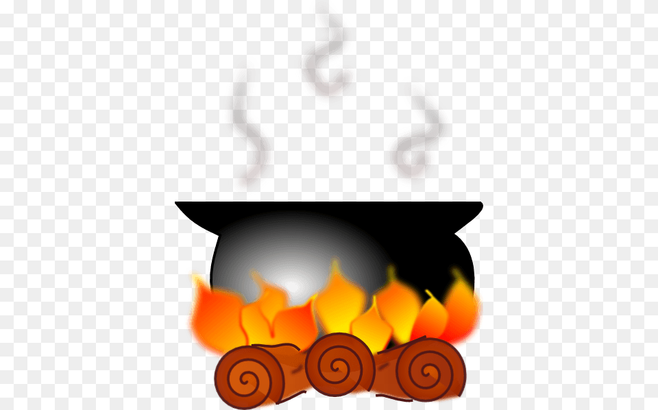 Cooking Pot On Fire Clipart Pot Of Boiling Water Clipart, Flame, Smoke Pipe, Animal, Reptile Png Image