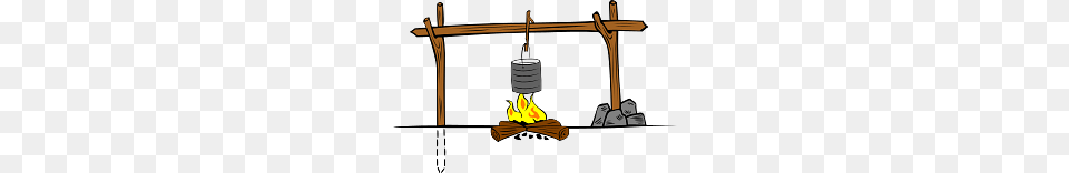 Cooking Rack Above The Campfire, Bulldozer, Machine, Utility Pole Free Transparent Png