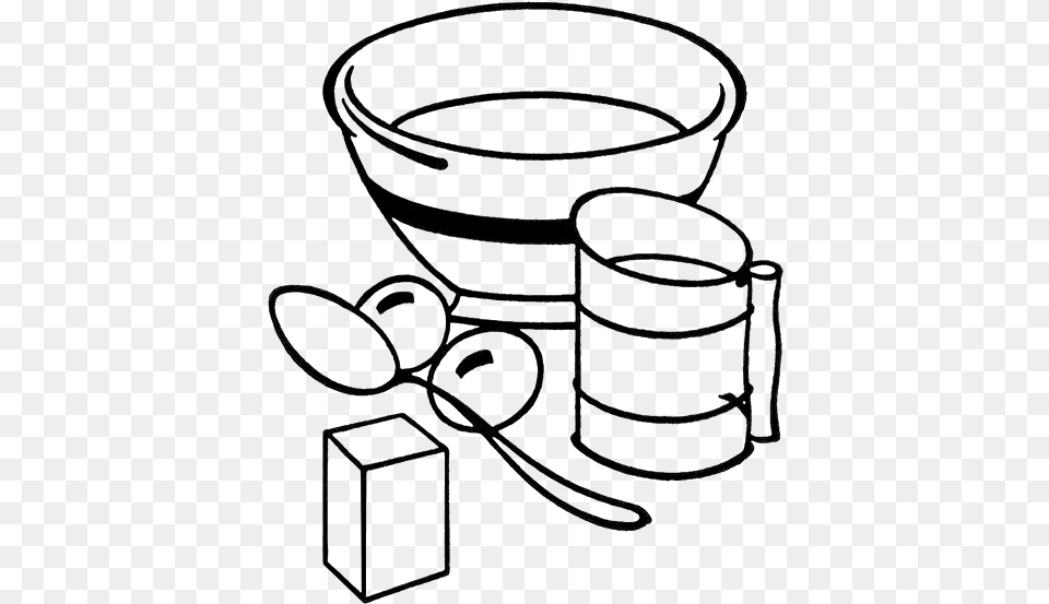 Cooking Utensils Clipart Group With Items Transparent Kitchen Utensils Clipart Black And White, Cutlery, Spoon, Cup, Bowl Free Png Download