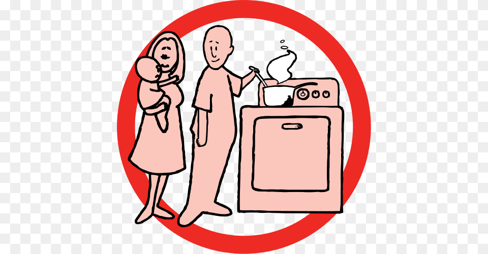 Cooking While Holding Infant Clip Art, Person, Device, Face, Head Free Png