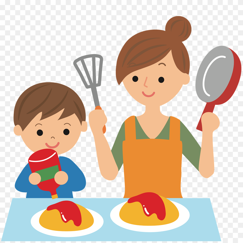 Cooking With Mother Clipart, Cutlery, Baby, Person, Face Free Transparent Png