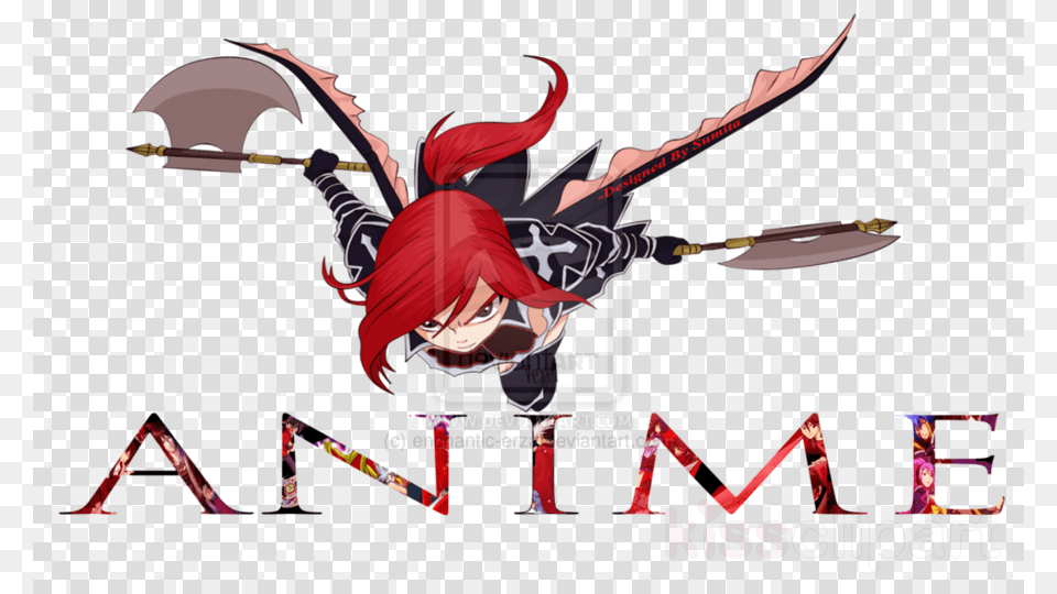 Cool Anime Logos Clipart Erza Scarlet Cana Alberona Cool Anime, Publication, Book, Comics, Person Free Png