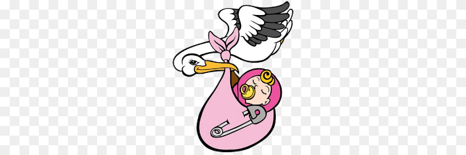 Cool Baby Girl Stork Clipart Baby Girl Baby Shower Clip Art For Girls, Face, Head, Person, Cartoon Png Image