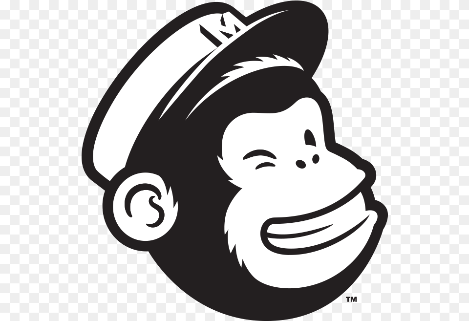 Cool Black And White Mailchimp Icon, Stencil, Animal, Ape, Mammal Png Image