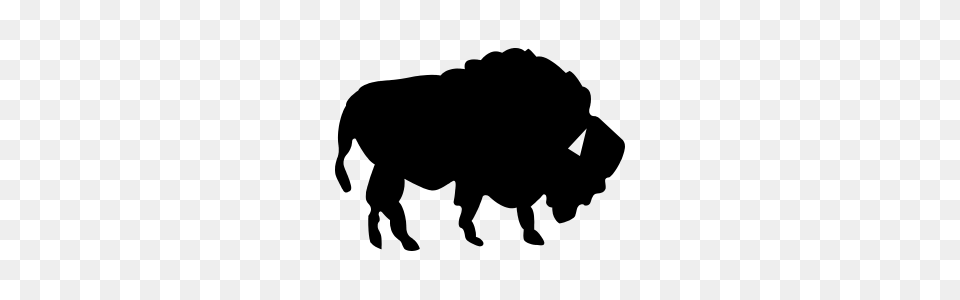 Cool Buffalo Sticker, Silhouette, Animal, Bison, Elephant Free Transparent Png