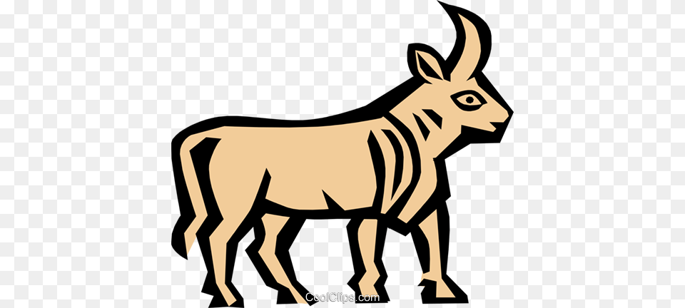 Cool Bull Royalty Vector Clip Art Illustration, Animal, Mammal, Kangaroo, Wildlife Png Image