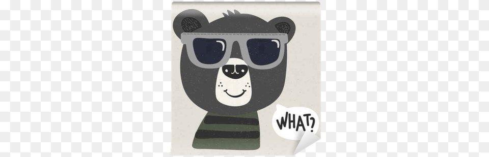 Cool Cartoon Bear With Sunglasses Wall Mural Pixers Sunglasses, Sticker, Stencil, Sport, Skating Free Transparent Png