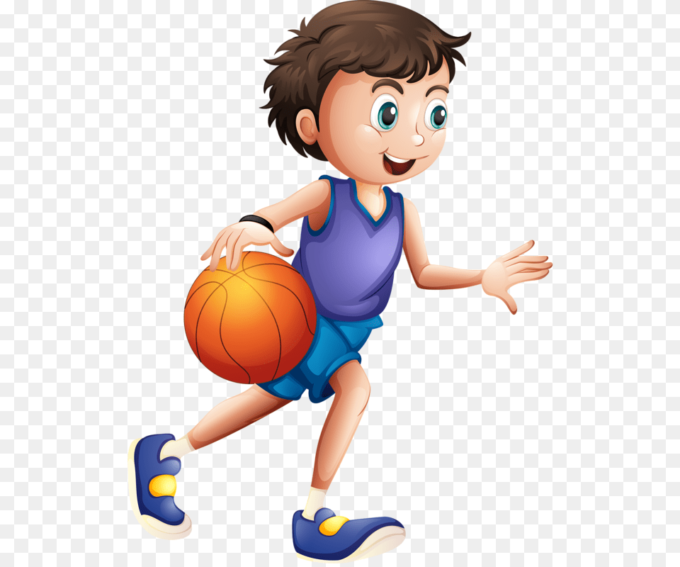 Cool Cartoon Character With Basketball Clipart Vector Playing Basketball Clipart, Baby, Person, Sport, Basketball (ball) Free Png