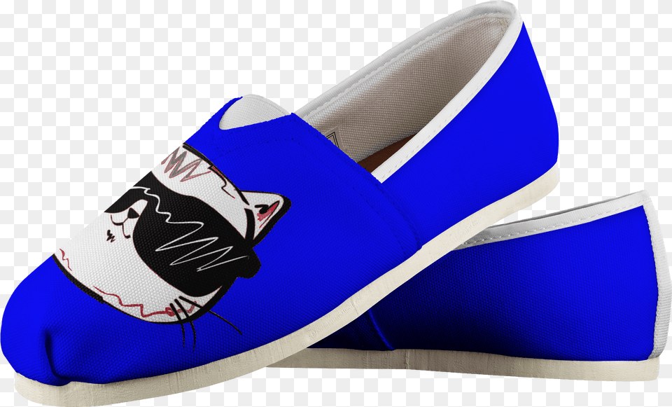 Cool Cat Digital Blue Women S Casual Slip On Shoes Shoe, Canvas, Clothing, Footwear, Sneaker Free Png Download