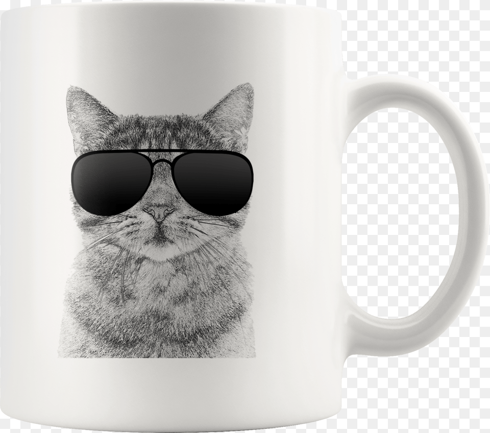Cool Cat Mug The Animal Rescue Site Magic Mug, Accessories, Sunglasses, Cup, Mammal Free Png Download