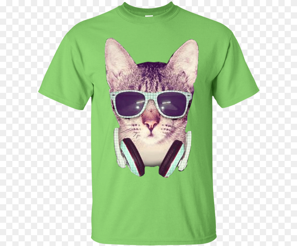 Cool Cat T Shirt Cat With Sunglasses, Accessories, T-shirt, Clothing, Glasses Free Transparent Png