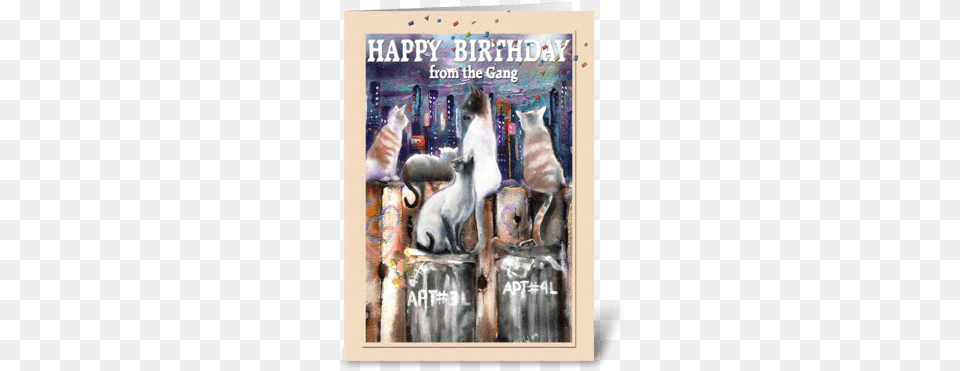 Cool Cats Birthday Art Greeting Card Canvas, Painting, Animal, Bird, Publication Free Png