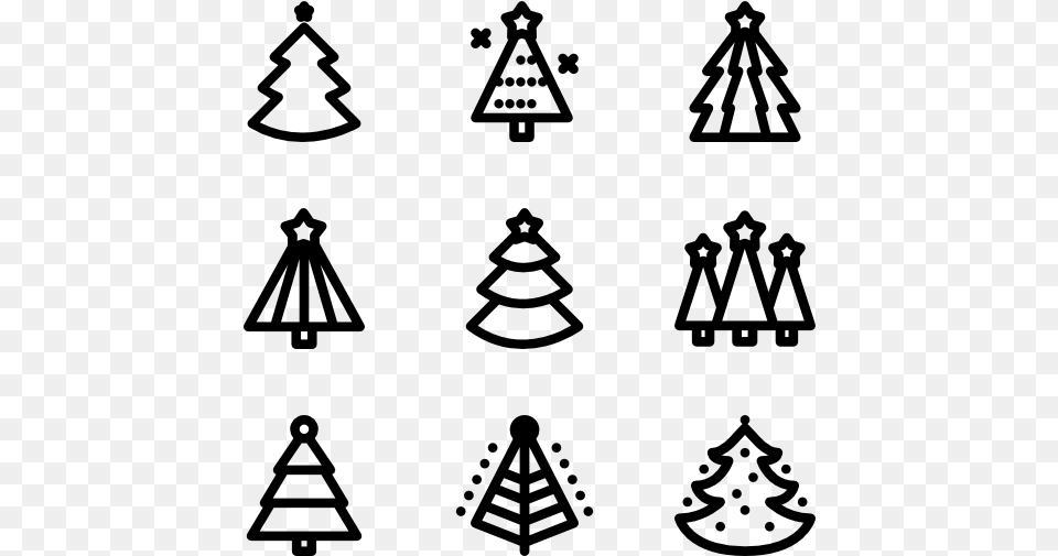 Cool Christmas Trees Line Christmas Tree Line Icon, Gray Free Png Download
