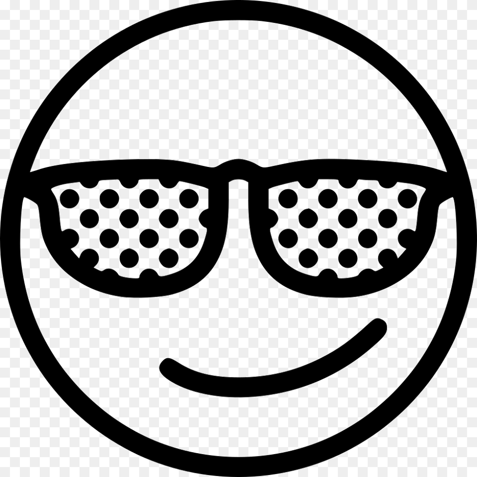 Cool Cool Emoticon Black And White, Accessories, Glasses, Stencil Free Png Download