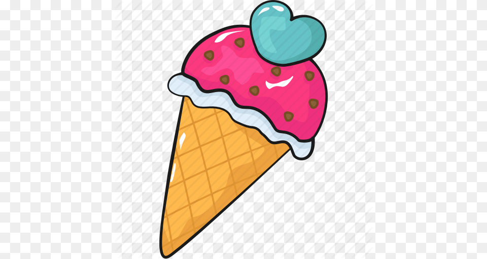 Cool Cute Ice Cream Cone Line Love Set Template Icon, Dessert, Food, Ice Cream Png