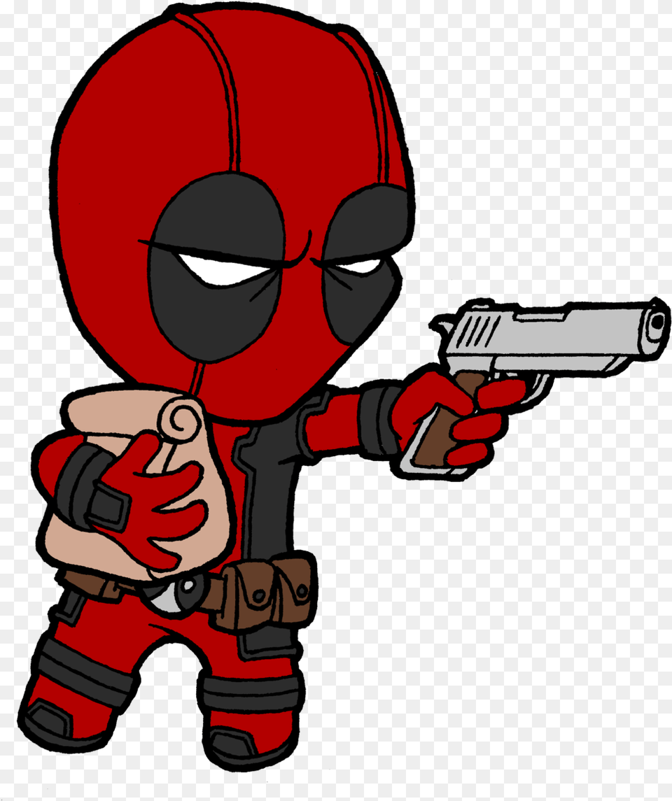 Cool Deadpool Drawings Image Imagenes Cool De Deadpool, Firearm, Gun, Handgun, Weapon Free Png Download