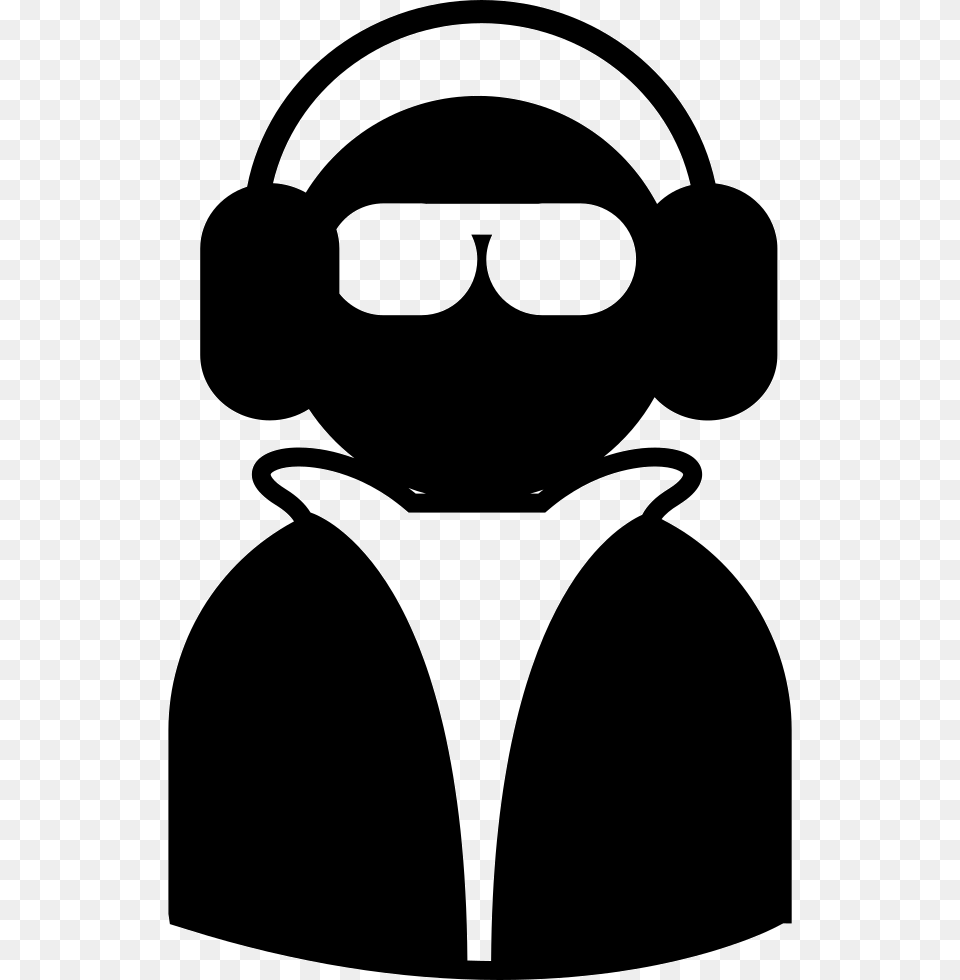 Cool Dude With Shades Earphones And Jacket Comments Icon, Stencil, Electronics, Person Free Transparent Png