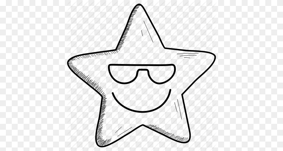 Cool Emoji Emoticon Happy Smiley Star Icon, Clothing, Hat, Star Symbol, Symbol Free Png
