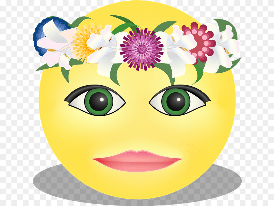 Cool Emoji Image Mart Vector Floral Crown, Daisy, Flower, Plant, Face Free Transparent Png