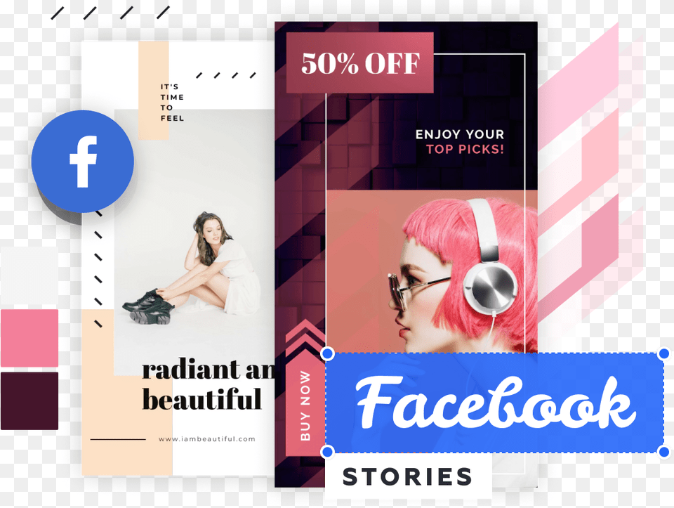 Cool Facebook Stories Examples Flyer, Woman, Person, Female, Advertisement Free Png