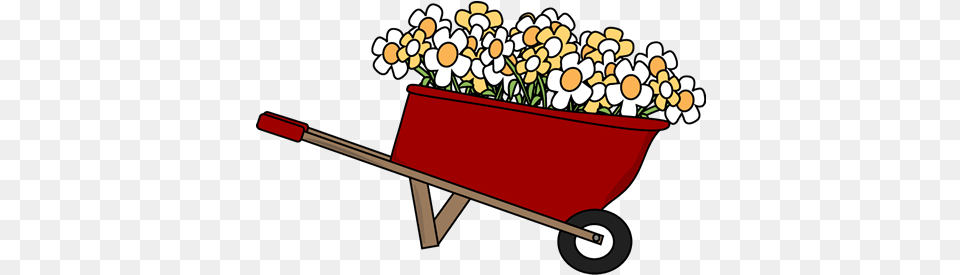 Cool Flower Clip Art Backgrounds Wheelbarrow Filled Cartoon Images Of Wheelbarrows, Transportation, Vehicle, Dynamite, Weapon Png