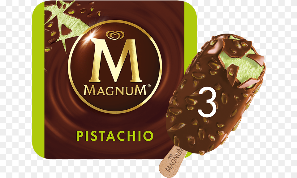 Cool Gallery Of Pistachio Transparent Magnum Ice Cream, Dessert, Food, Ice Cream, Chocolate Png Image