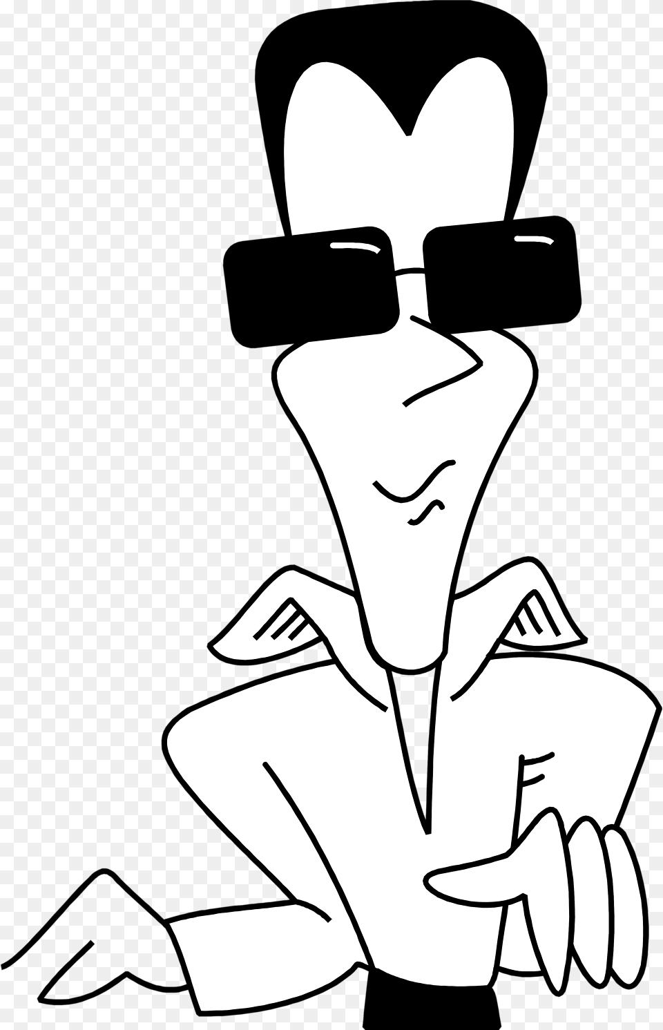 Cool Glasses Cool Guy Cartoon Black And White, Stencil, Adult, Female, Person Free Png