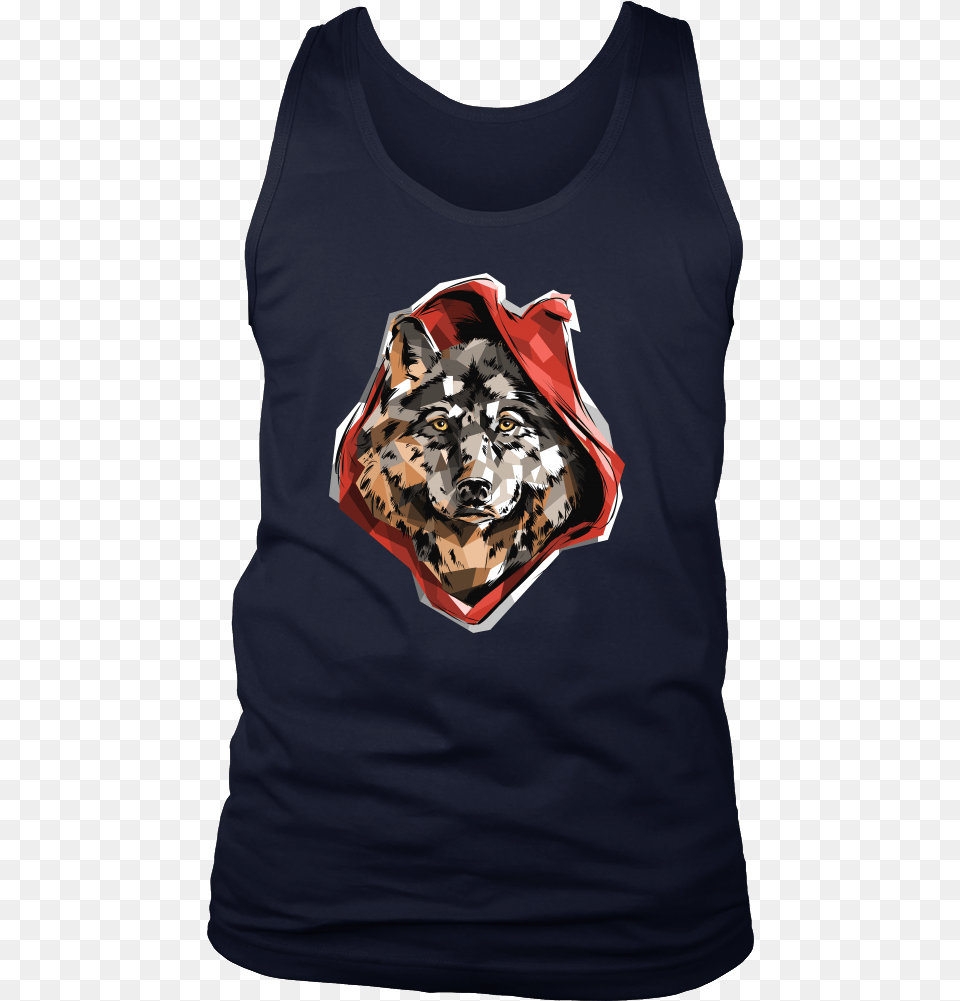 Cool Graphic Red Ridin Red Wolf Design, Tank Top, Clothing, T-shirt, Person Png