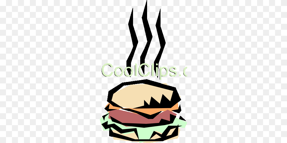 Cool Hamburger Royalty Vector Clip Art Illustration, Advertisement, Poster, Smoke Pipe, Food Free Png