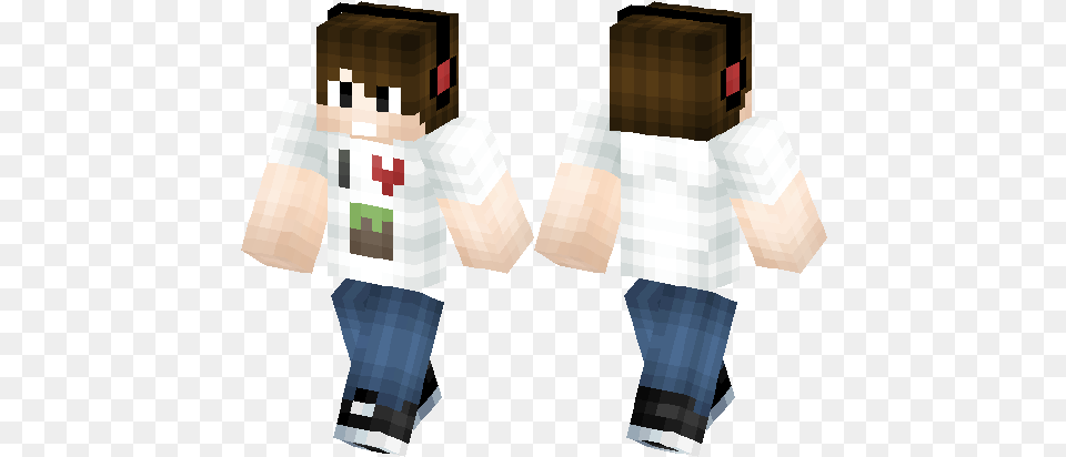 Cool I Heart Minecraft Boy Skin Hub Fictional Character, Back, Body Part, Person, Clothing Png Image