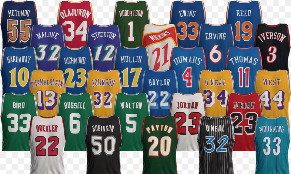 Cool Nba Throwback Jerseys, Clothing, People, Person, Shirt Free Png