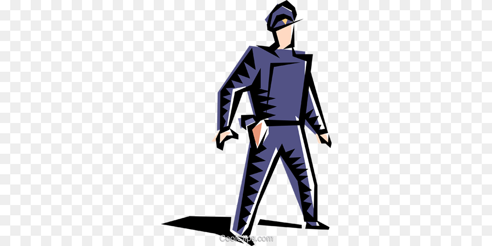 Cool Policeman Royalty Vector Clip Art Illustration, Walking, Clothing, Sleeve, Long Sleeve Free Transparent Png