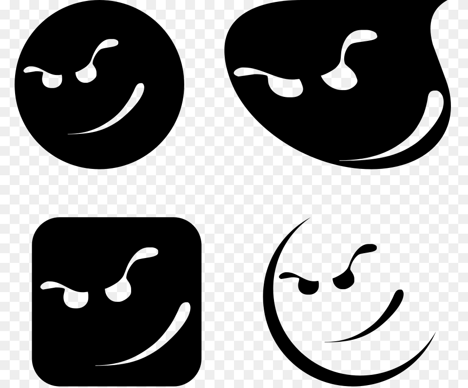 Cool Smileys Cartoon Faces Clip Arts For Web, Gray Free Png Download