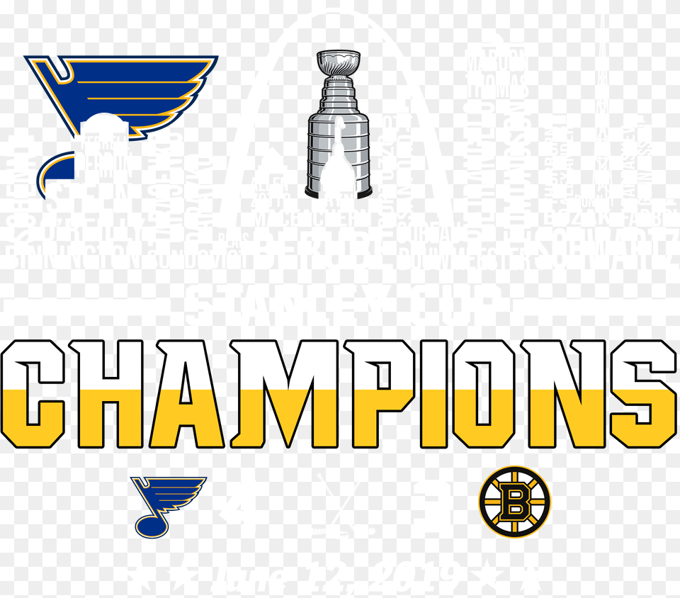 Cool St Louis Blues 2019 Stanley Cup Champions Team Name Shirt Graphic Design, Advertisement, Poster Free Png Download
