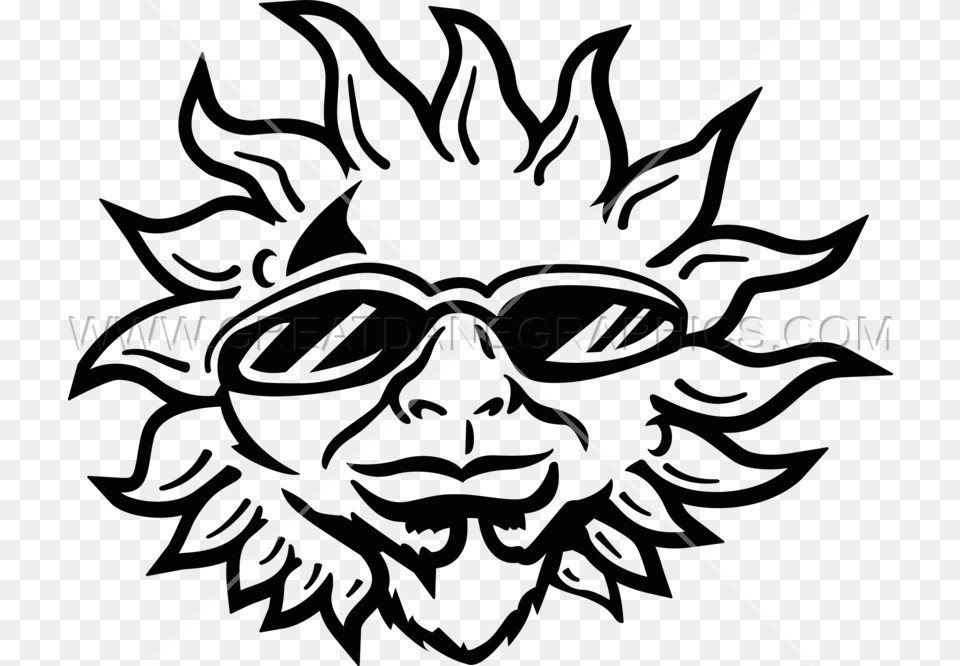 Cool Sun Production Ready Artwork For T Shirt Printing, Art, Graphics, Pattern, Green Free Transparent Png