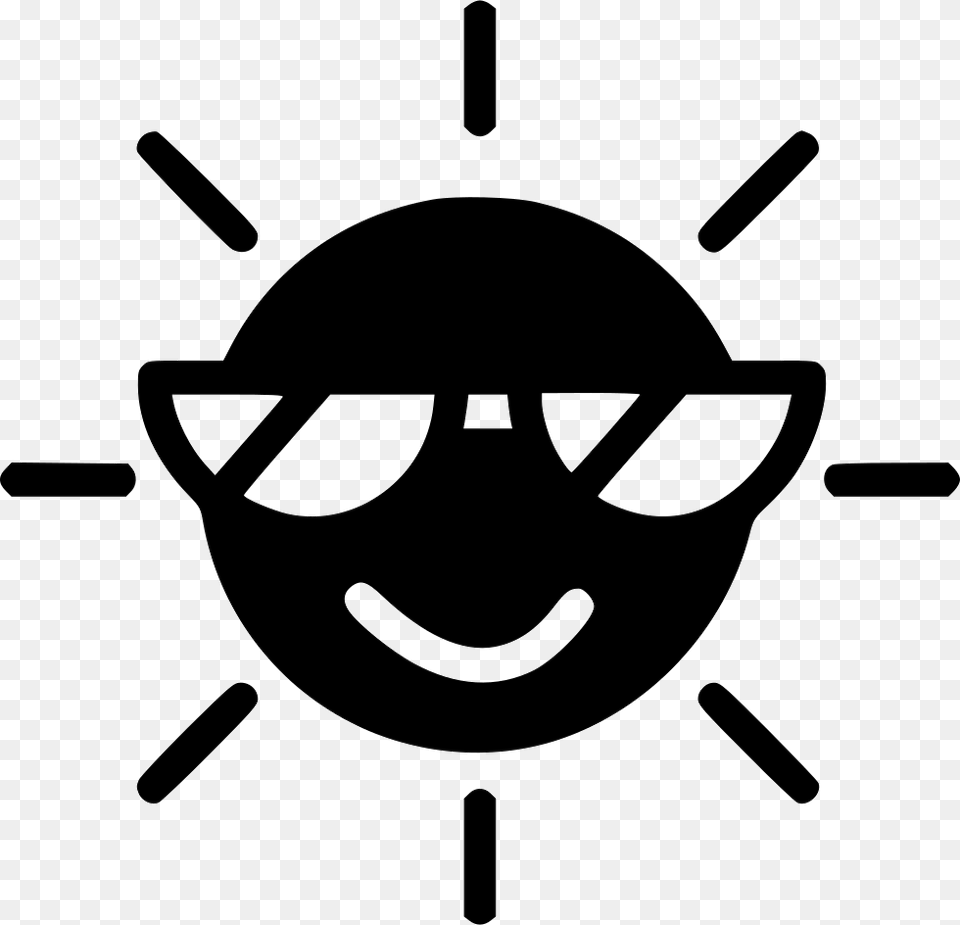 Cool Sunny Summer Sun Disco Ball Vector Black And White, Stencil, Symbol Png