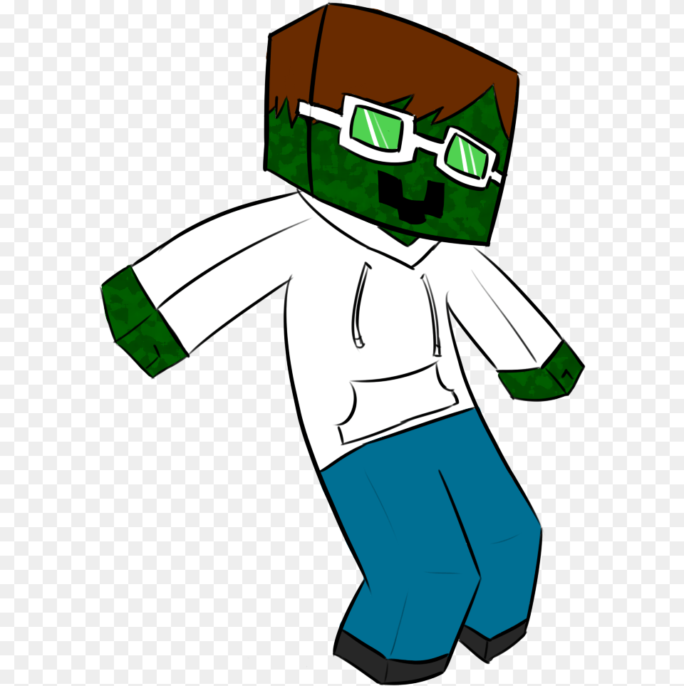 Cool Zombie Mascot Cartoon Minecraft Zombie, Clothing, Pants, Person, Book Free Png