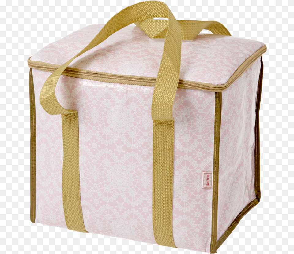 Cooler Bag Pink Lace Print Gold Handles Rice Dk Rice Kletaske Blue With Lemon Print And Gold Handles, Accessories, Handbag, Tote Bag Free Png Download