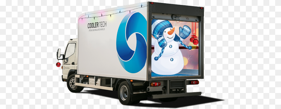 Coolertech Christmasbanner Coolertech Trailer Truck, Advertisement, Moving Van, Transportation, Van Free Png Download