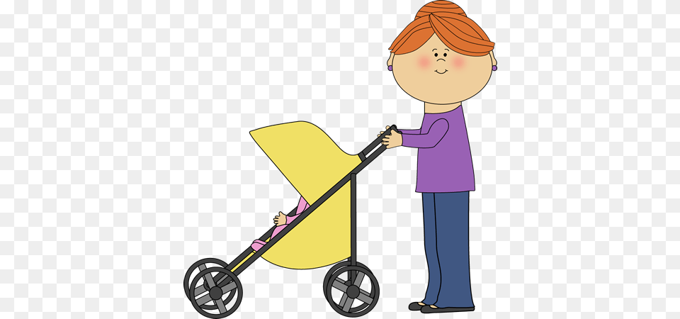 Coolest Push Clipart Mom Pushing Baby Stroller Clip Art Image, Device, Grass, Lawn, Lawn Mower Free Png