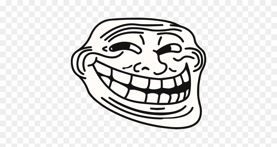 Coolface Trollface Meme, Teeth, Stencil, Body Part, Person Free Png