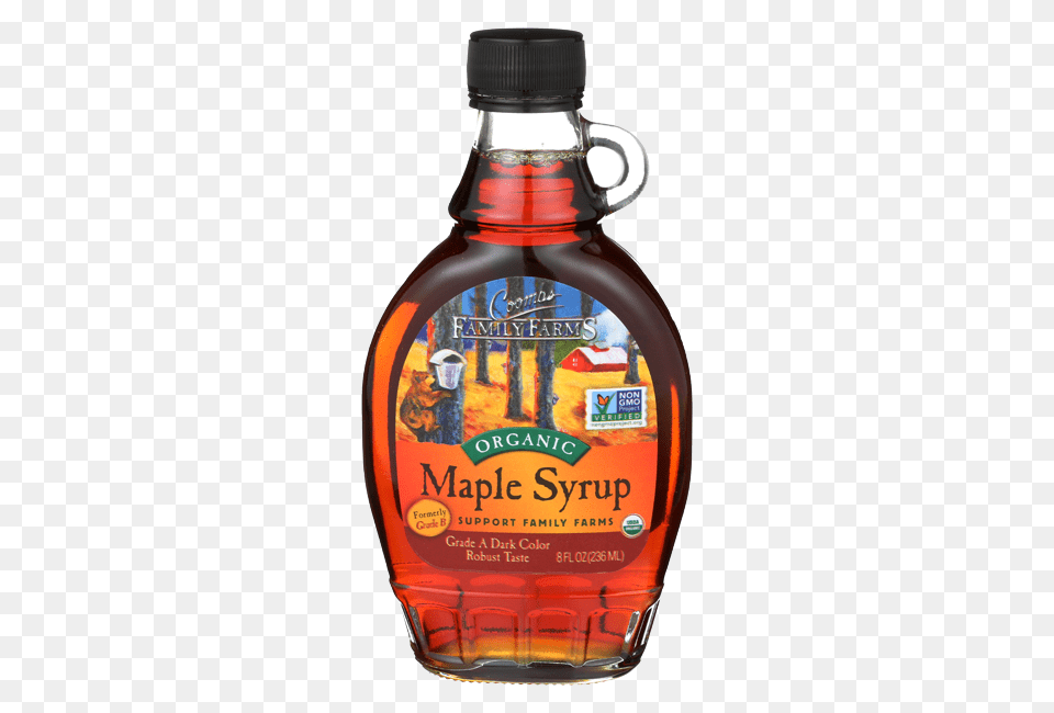 Coombs Family Farms Maple Syrup Organic Grade B Bottle, Food, Seasoning Free Transparent Png