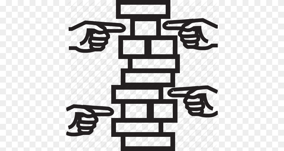 Cooperate Finager Hand Jenga Point Teamwork Icon, Gate, Brick, Text, City Png